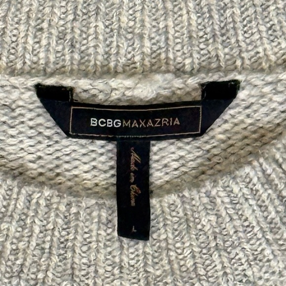 BCBGMaxAzria Gray Crew Neck Sweater size Large - Picture 3 of 6